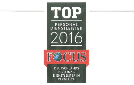 Urkunde Top Personaldienstleister 2016