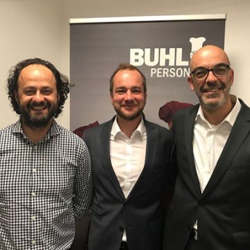 Eren Barlik (Regionalleiter), Mario Sander (Niederlassungsleiter Köln-Leverkusen) und Matthias Recknagel (Geschäftsführer)