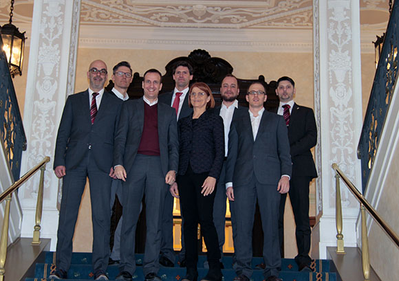 (v.l.n.r.): Matthias Recknagel, Holger Kraatz, Georg Graf, Martin Öhlhorn, Charlotte Buhl, Mario Sander, Wolfgang Laurien, Karsten Dreßen