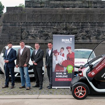 Unser Team der Niederlassung Koblenz am Deutschen Eck (v.l.n.r.): Karsten Dreßen (Niederlassungsleiter), Heinz Hürter (Teamassistent), Ulf Lampke (Geschäftsführer Vertrieb), Daniel Habibi-Naini (Regionalleiter)