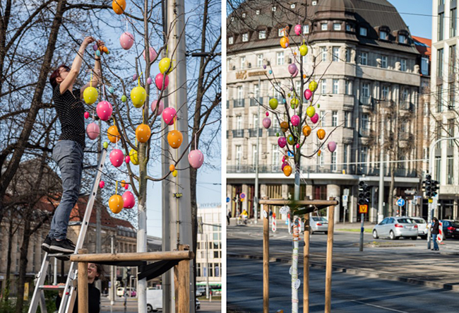 Als Augenfänger in der Leipziger Innenstadt. 